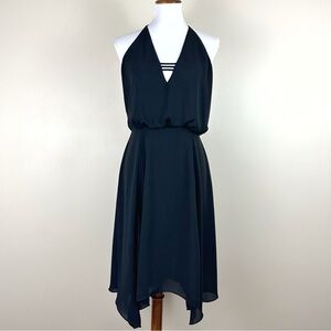 White House Black Market Handkerchief Dress Size 8 Black Low Back Sleeveless